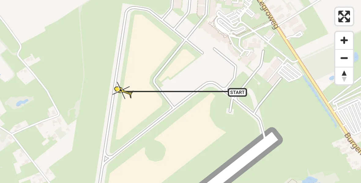 Routekaart van de vlucht: Traumahelikopter naar Groningen Airport Eelde