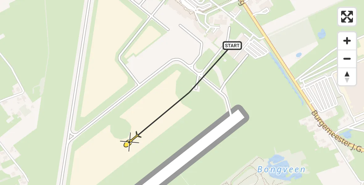 Routekaart van de vlucht: Traumahelikopter naar Groningen Airport Eelde