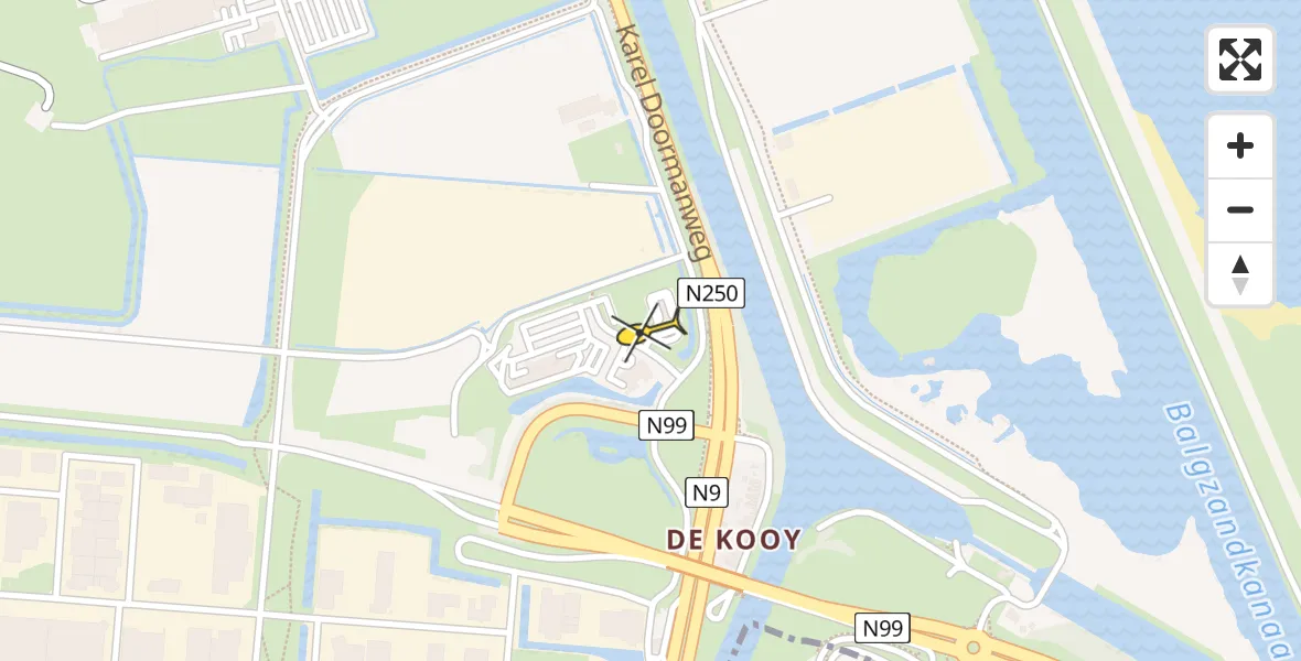 Routekaart van de vlucht: Lifeliner 1 naar Vliegveld De Kooy