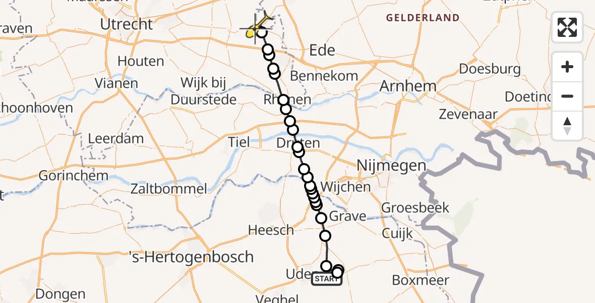 Routekaart van de vlucht: Lifeliner 3 naar Scherpenzeel