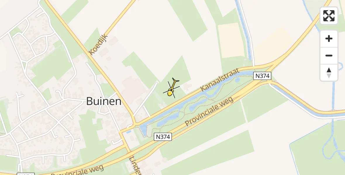 Routekaart van de vlucht: Lifeliner 4 naar Buinen