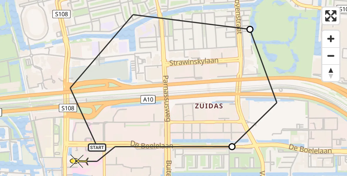 Routekaart van de vlucht: Lifeliner 1 naar VU Medisch Centrum Amsterdam
