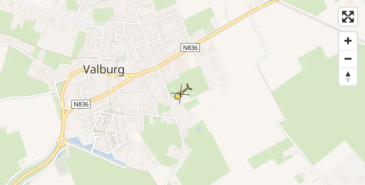 Routekaart van de vlucht: Lifeliner 3 naar Valburg