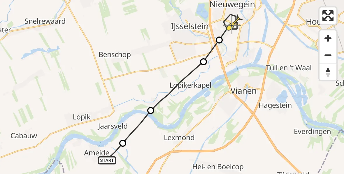 Routekaart van de vlucht: Lifeliner 2 naar Nieuwegein