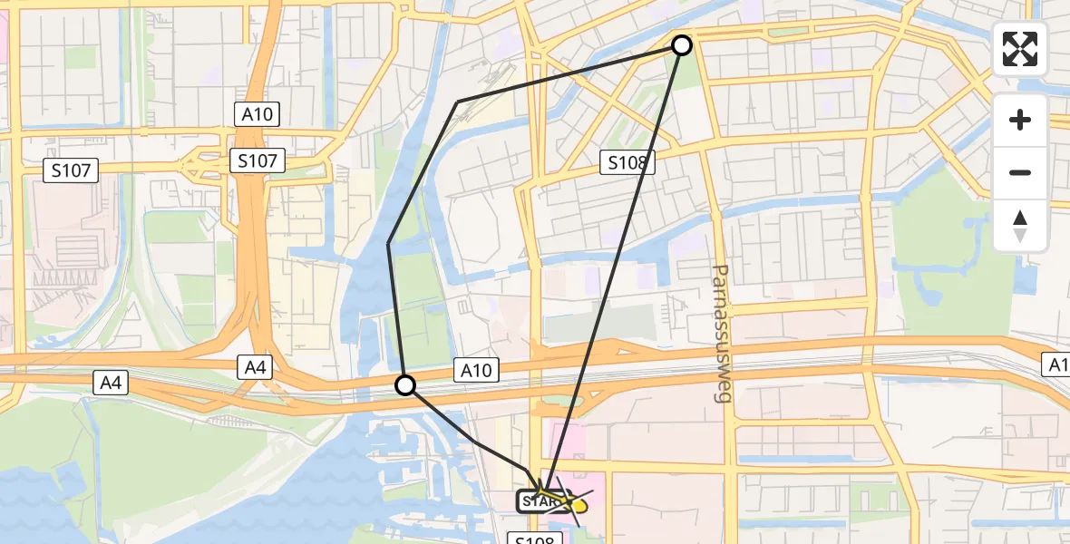 Routekaart van de vlucht: Lifeliner 1 naar VU Medisch Centrum Amsterdam