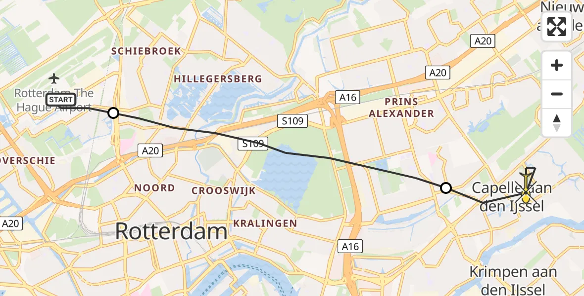 Routekaart van de vlucht: Lifeliner 2 naar Capelle aan den IJssel