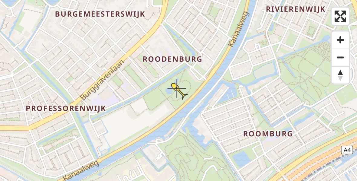 Routekaart van de vlucht: Lifeliner 2 naar Leiden