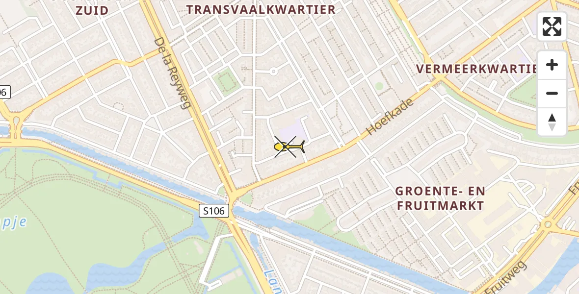 Routekaart van de vlucht: Lifeliner 2 naar Den Haag