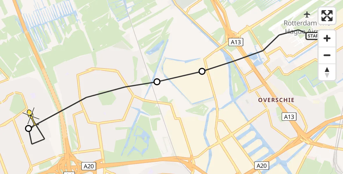 Routekaart van de vlucht: Lifeliner 2 naar Vlaardingen