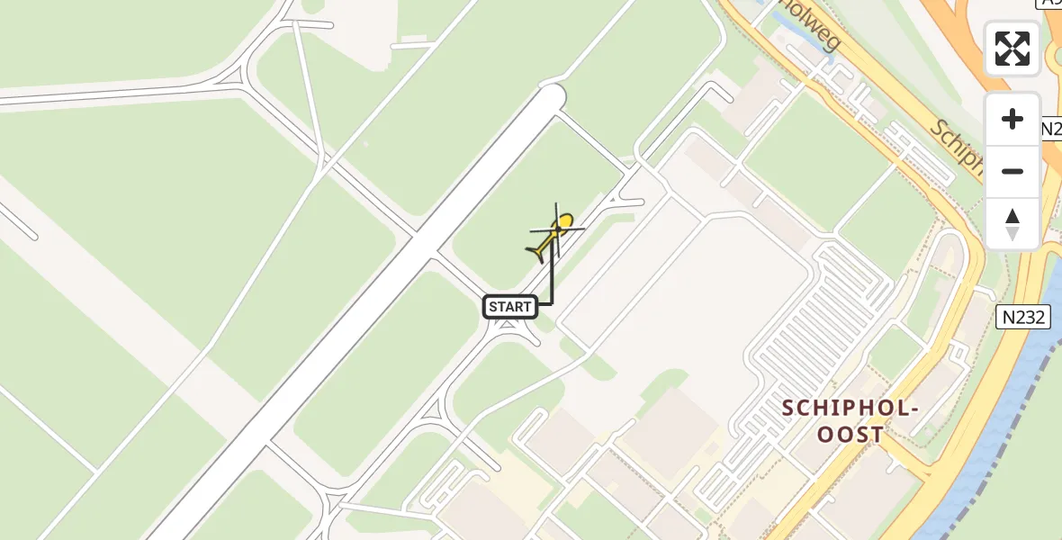 Vluchtroute Politiehelikopter van Schiphol naar Schiphol