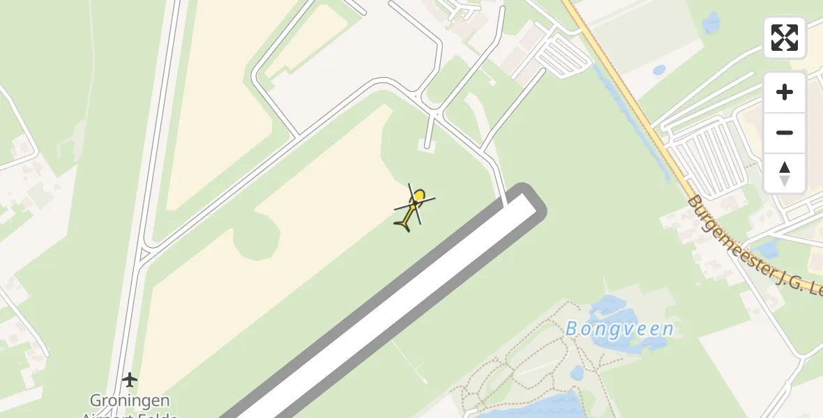 Routekaart van de vlucht: Lifeliner 4 naar Groningen Airport Eelde