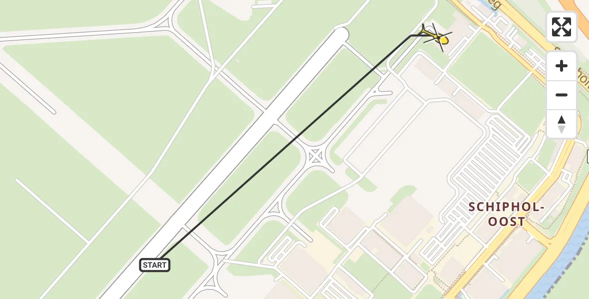 Vluchtroute Politiehelikopter van Schiphol naar Schiphol