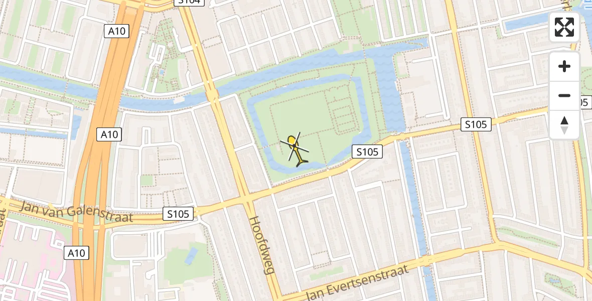 Routekaart van de vlucht: Lifeliner 1 naar Amsterdam