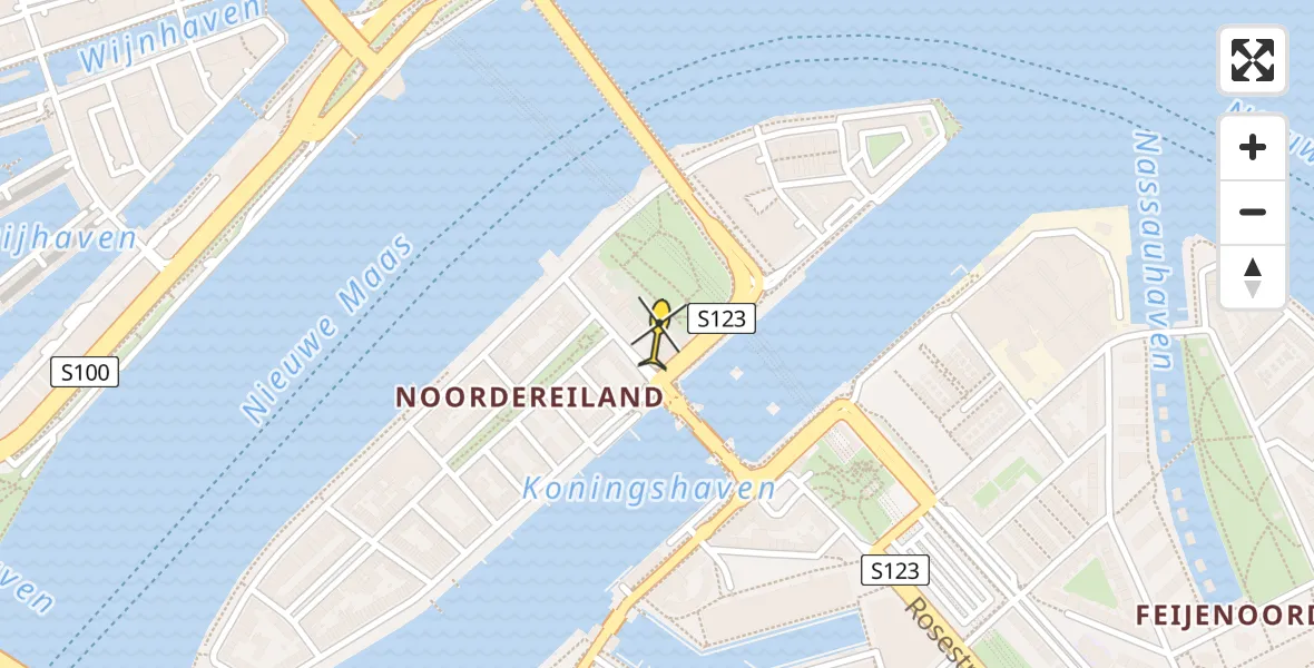 Routekaart van de vlucht: Lifeliner 2 naar Rotterdam