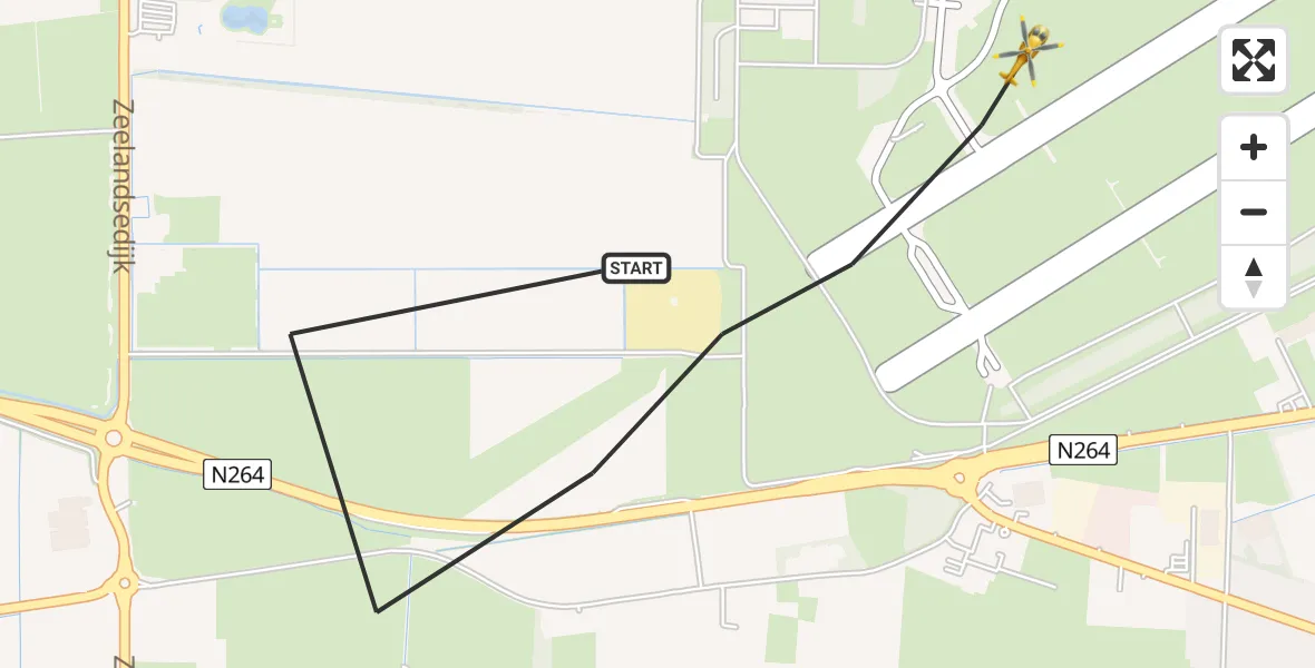Vluchtroute Traumahelikopter Vliegbasis Volkel - Vliegbasis Volkel, 27 januari 2023, 23:09