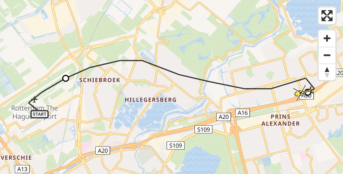 Routekaart van de vlucht: Lifeliner 2 naar Capelle aan den IJssel