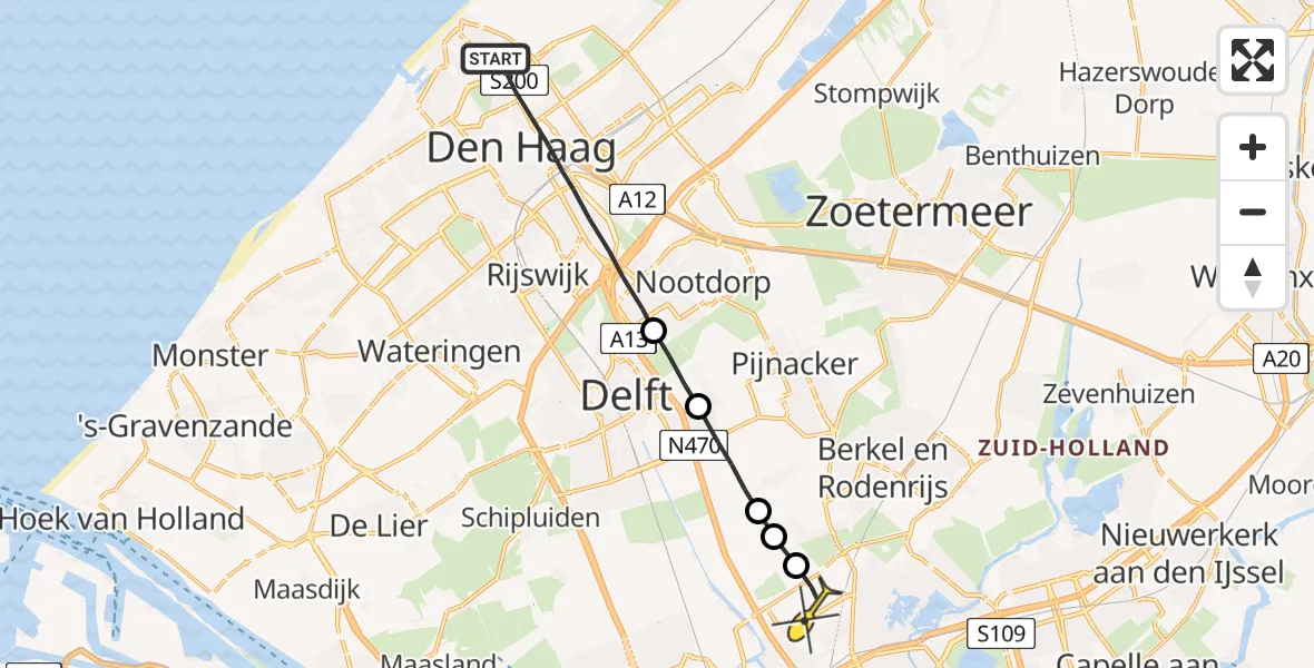 Routekaart van de vlucht: Lifeliner 2 naar Rotterdam The Hague Airport