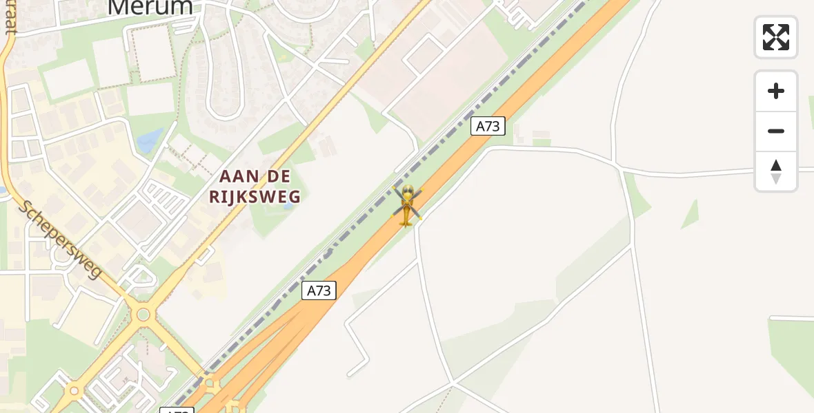 Vluchtroute Traumahelikopter Sint Odiliënberg - Sint Odiliënberg, 30 januari 2023, 07:52