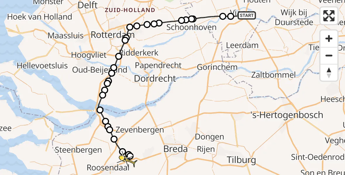 Routekaart van de vlucht: Lifeliner 2 naar Breda International Airport