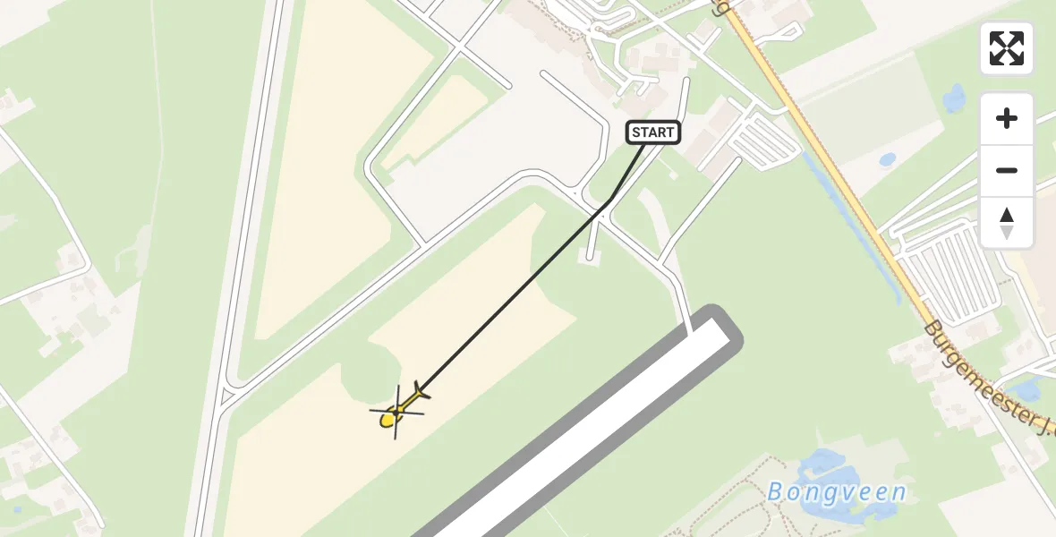 Routekaart van de vlucht: Traumahelikopter naar Groningen Airport Eelde