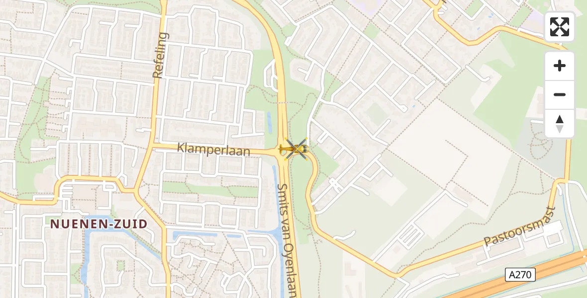 Vluchtroute Traumahelikopter Nuenen - Nuenen, 02 februari 2023, 04:33