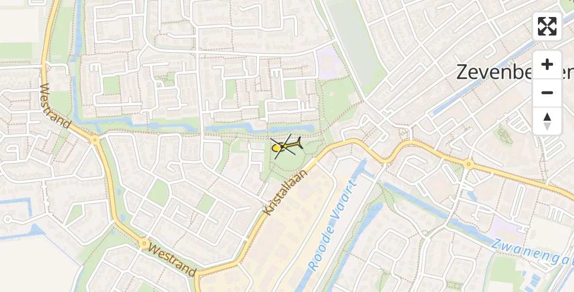 Routekaart van de vlucht: Lifeliner 2 naar Zevenbergen