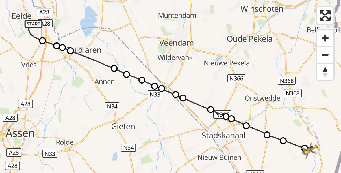 Routekaart van de vlucht: Lifeliner 4 naar Sellingen