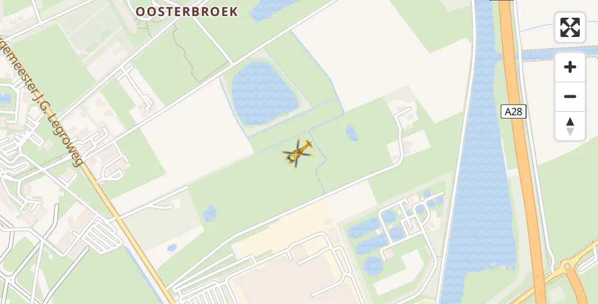 Vluchtroute Traumahelikopter Eelde - Eelde, 02 februari 2023, 10:19