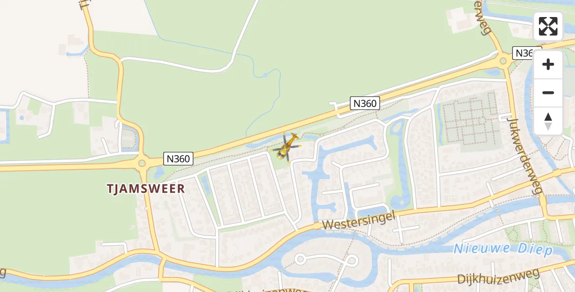 Vluchtroute Traumahelikopter Appingedam - Appingedam, 02 februari 2023, 11:04