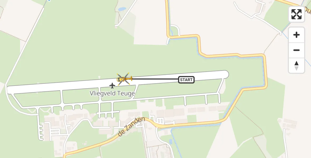 Vluchtroute Traumahelikopter Vliegveld Teuge - Vliegveld Teuge, 02 februari 2023, 11:42