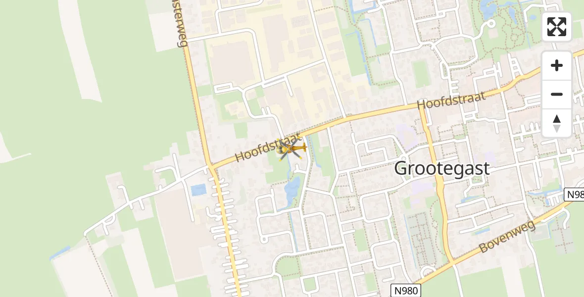 Vluchtroute Traumahelikopter Grootegast - Grootegast, 02 februari 2023, 12:55