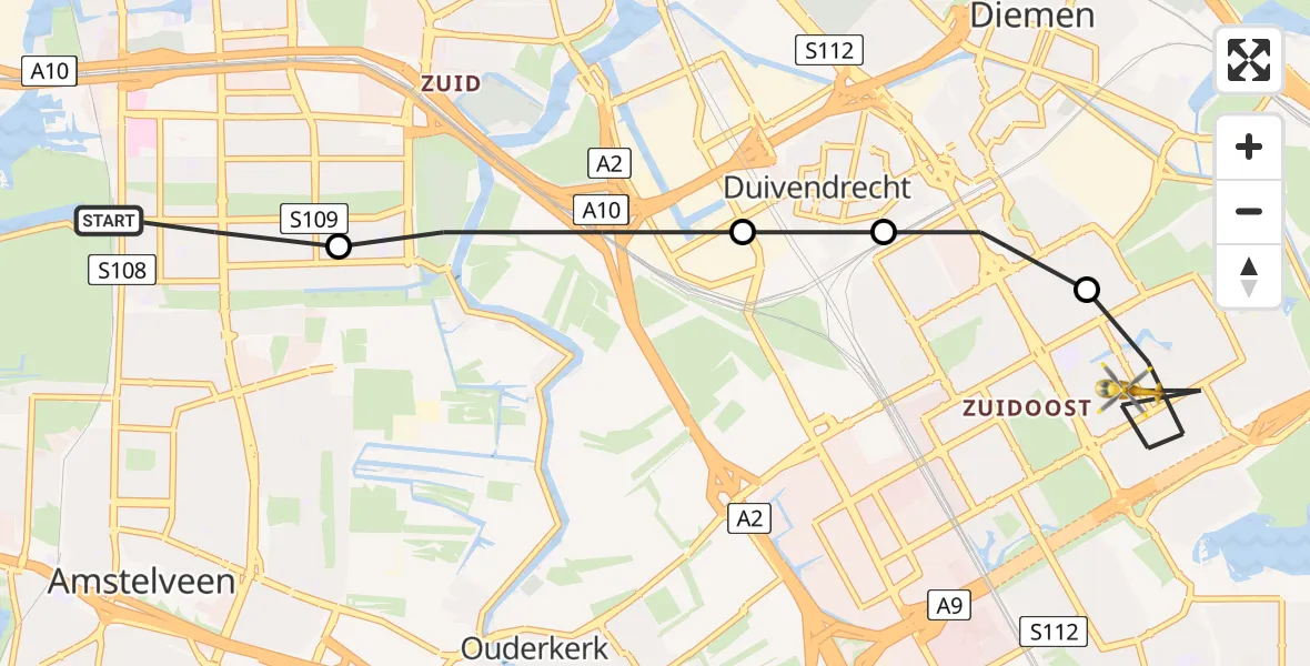 Vluchtroute Traumahelikopter VU Medisch Centrum Amsterdam - Amsterdam, 02 februari 2023, 15:07