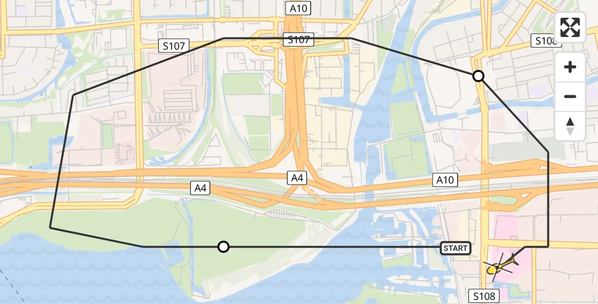Routekaart van de vlucht: Lifeliner 1 naar VU Medisch Centrum Amsterdam