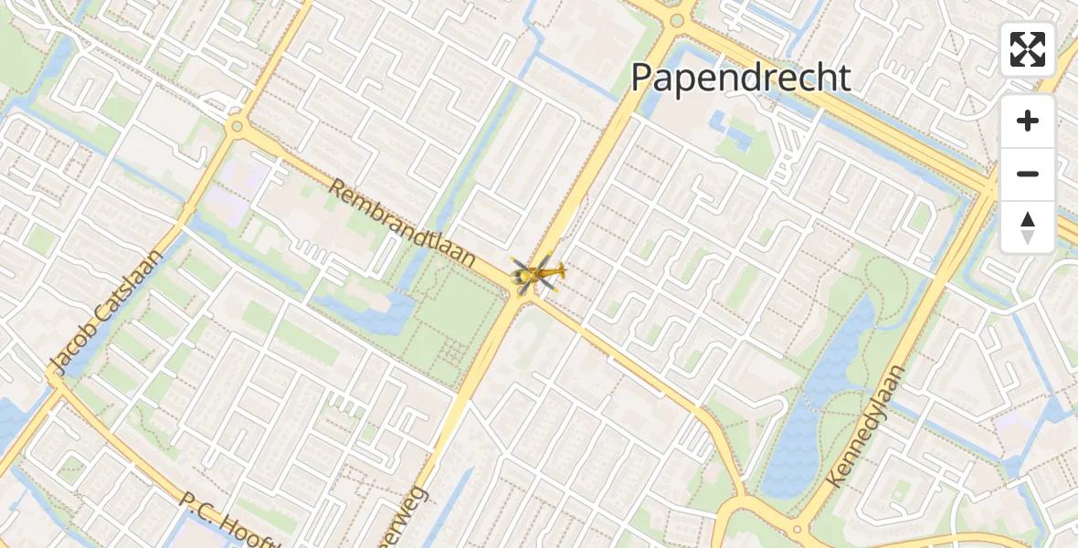 Vluchtroute Traumahelikopter Papendrecht - Papendrecht, 02 februari 2023, 19:24
