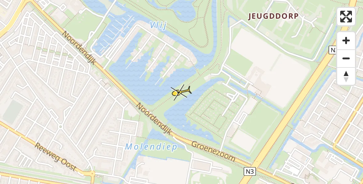 Routekaart van de vlucht: Lifeliner 2 naar Dordrecht