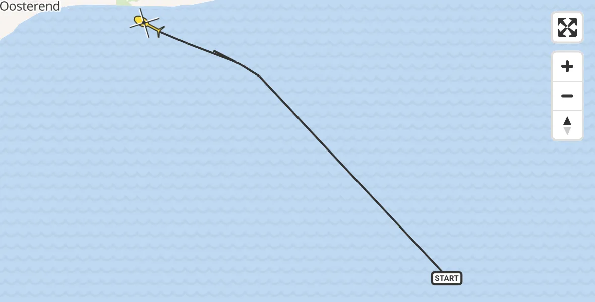 Routekaart van de vlucht: Ambulanceheli naar Oosterend