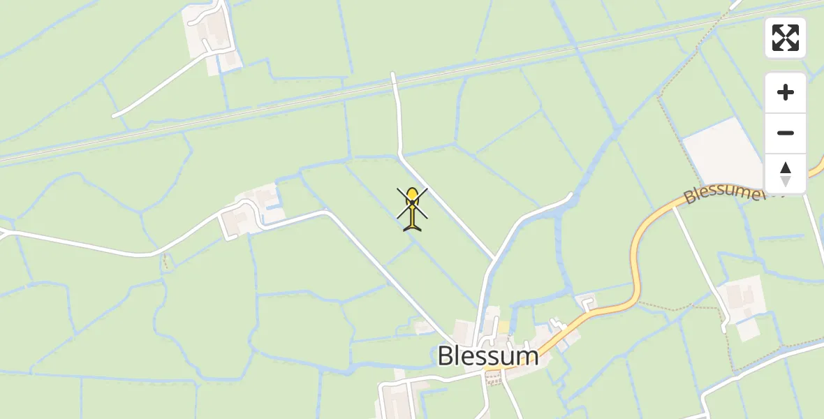 Routekaart van de vlucht: Ambulancehelikopter naar Blessum
