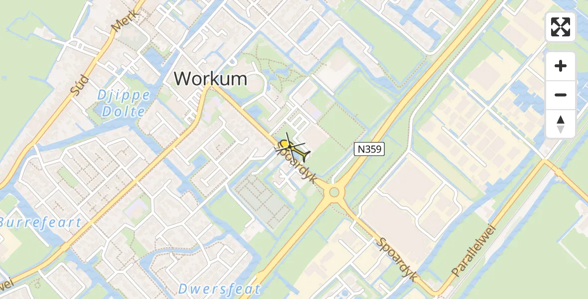 Routekaart van de vlucht: Lifeliner 4 naar Workum