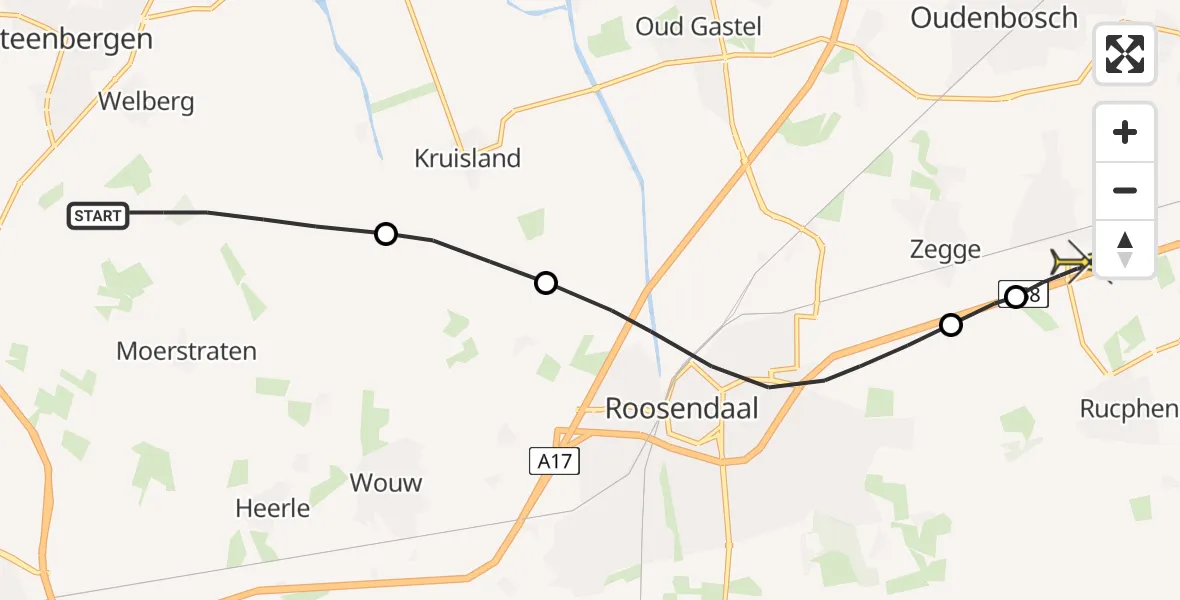 Routekaart van de vlucht: Lifeliner 3 naar Breda International Airport