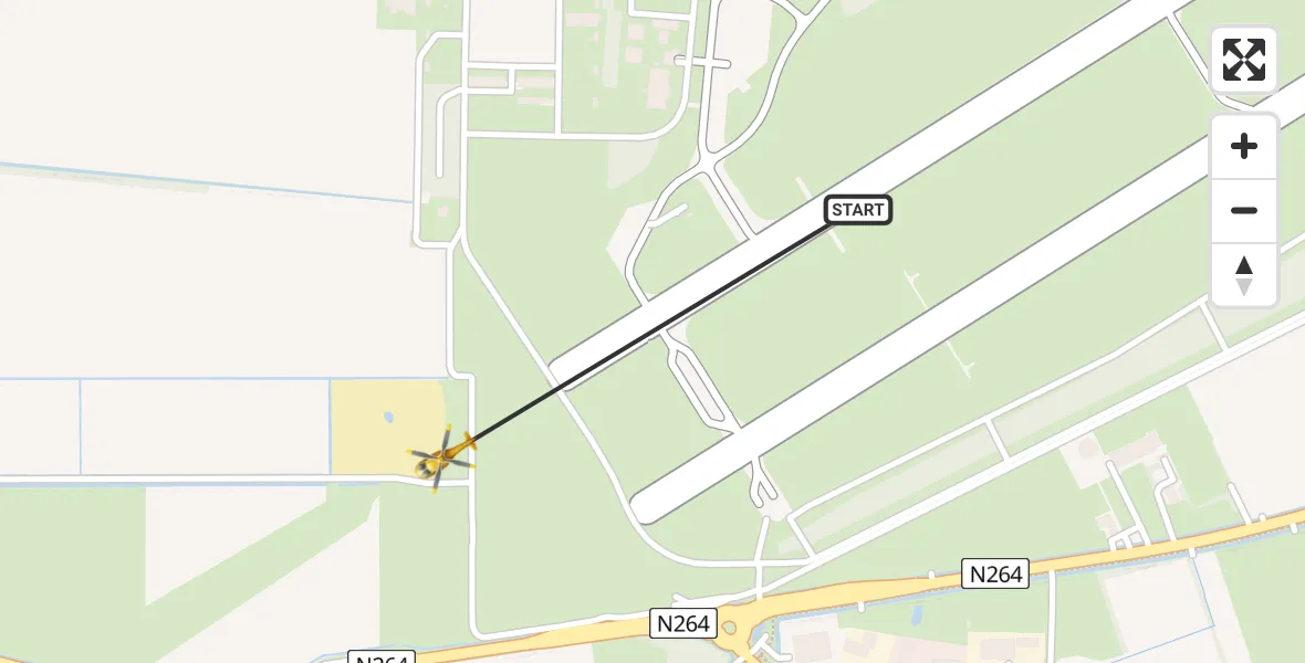 Vluchtroute Traumahelikopter Vliegbasis Volkel - Vliegbasis Volkel, 05 februari 2023, 14:32
