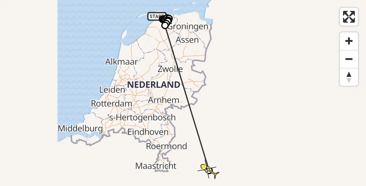 Routekaart van de vlucht: Ambulancehelikopter naar Sankt Augustin