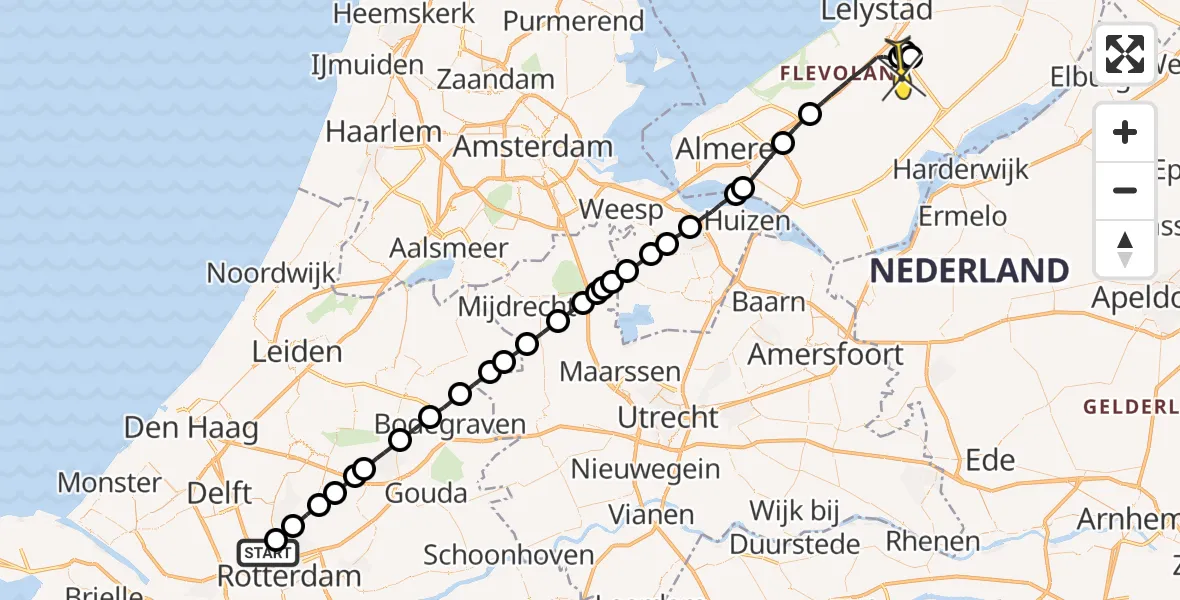 Routekaart van de vlucht: Lifeliner 2 naar Lelystad Airport