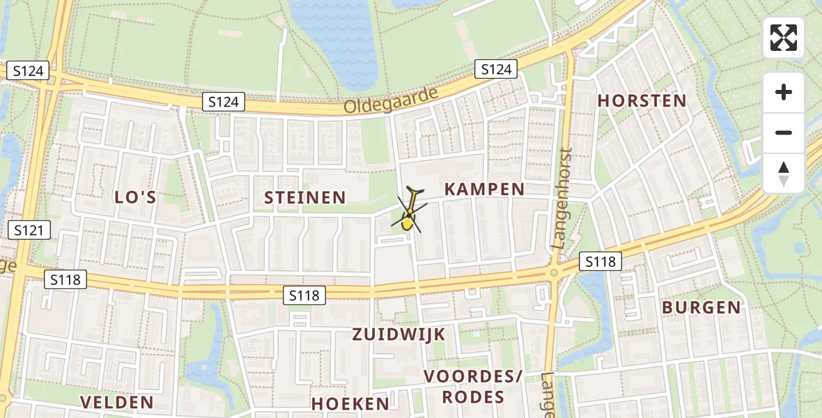 Routekaart van de vlucht: Lifeliner 2 naar Rotterdam