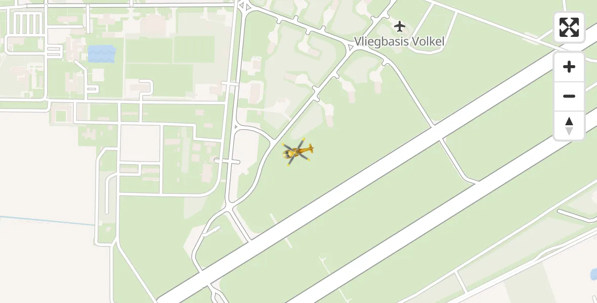 Vluchtroute Traumahelikopter Vliegbasis Volkel - Vliegbasis Volkel, 10 februari 2023, 16:09