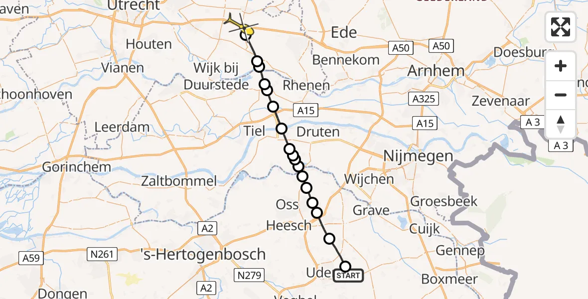 Routekaart van de vlucht: Lifeliner 3 naar Maarsbergen