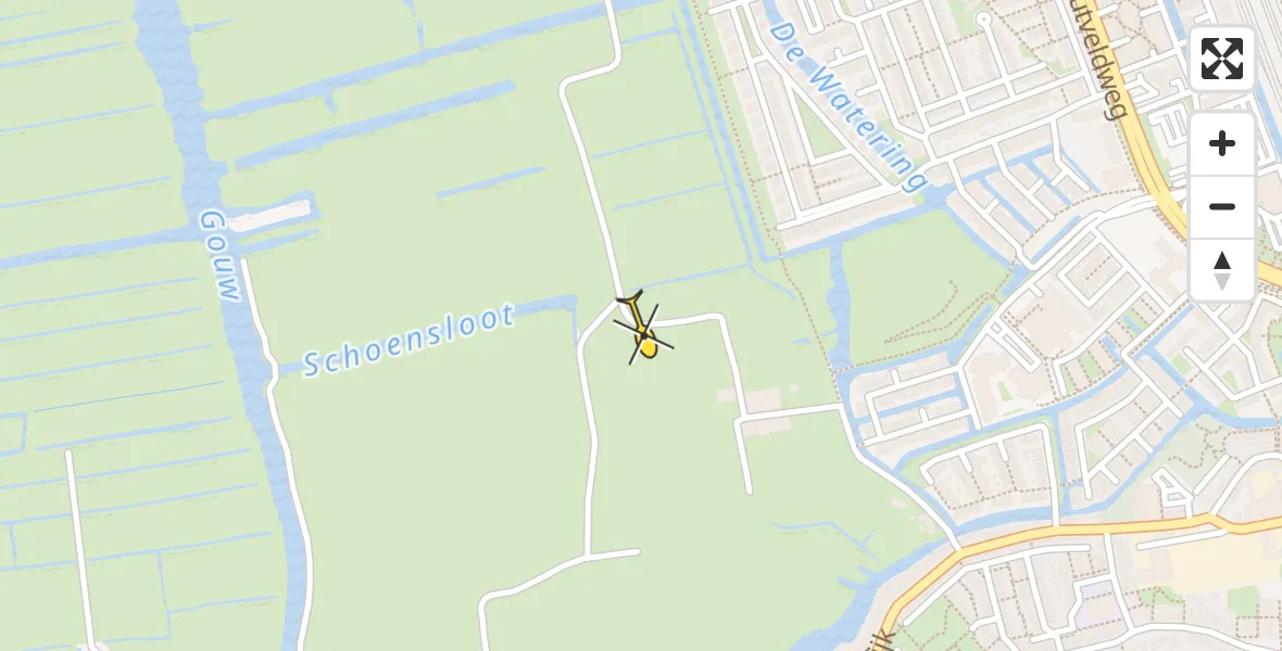 Routekaart van de vlucht: Traumahelikopter naar Zaandam