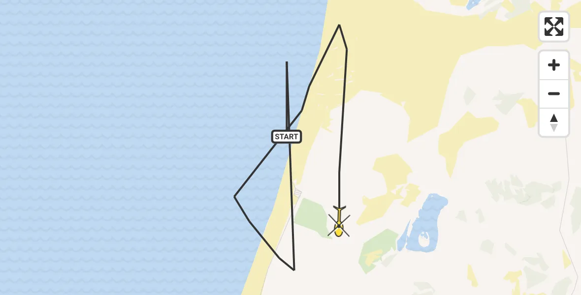 Routekaart van de vlucht: Politiehelikopter naar Overveen