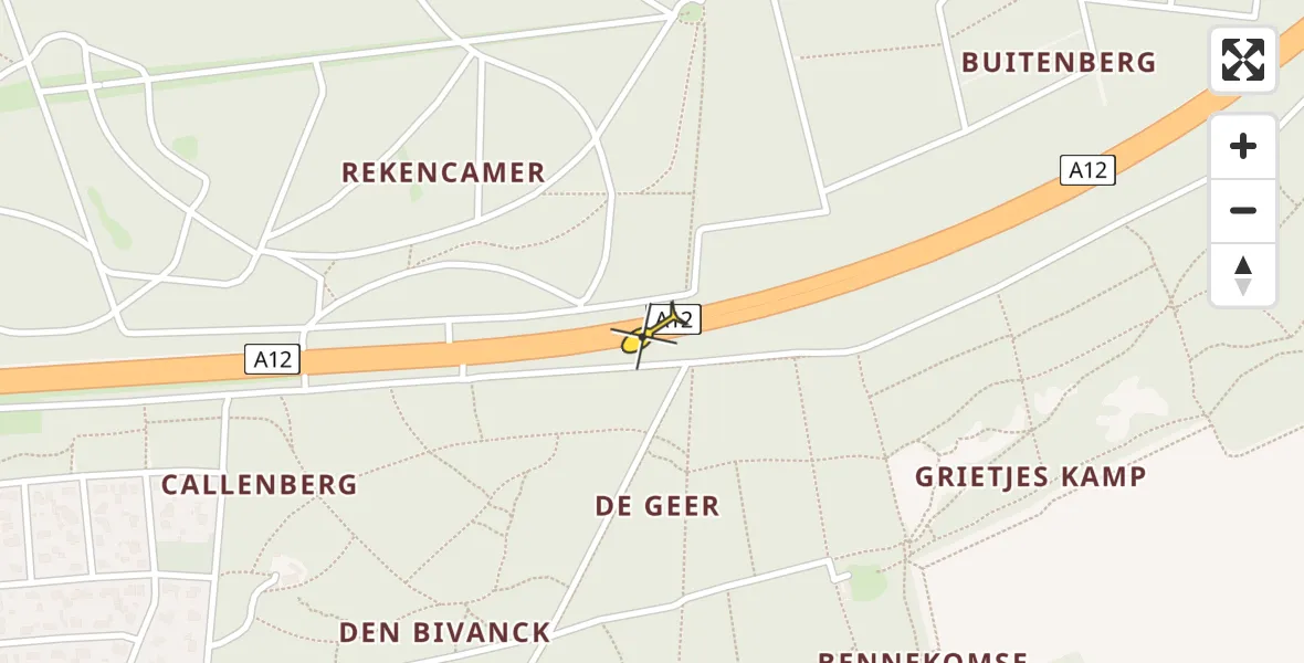 Routekaart van de vlucht: Lifeliner 3 naar Bennekom