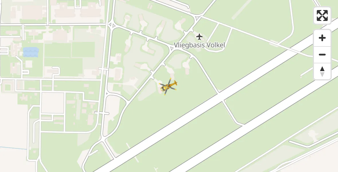 Vluchtroute Traumahelikopter Vliegbasis Volkel - Vliegbasis Volkel, 15 februari 2023, 19:46