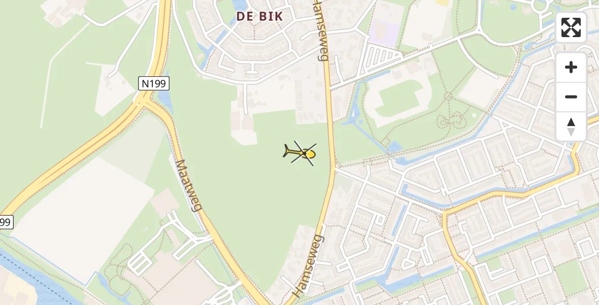 Routekaart van de vlucht: Lifeliner 1 naar Hoogland